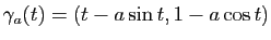 $ \gamma_a(t)=(t-a\sin t,1-a\cos t)$
