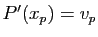 $ P'(x_p)=v_p$