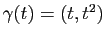 $ \gamma(t)=(t,t^2)$