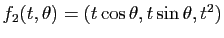 $ f_2(t,\theta) = (t\cos \theta,t\sin \theta, t^2)$