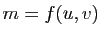$ m=f(u,v)$