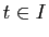 $ t \in I$