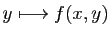 $ y\longmapsto f(x,y)$