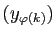 $ (y_{\varphi(k)})$