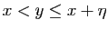 $ x<y\leq
x+\eta$
