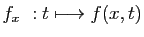 $ f_x&nbsp;:
t\longmapsto f(x,t)$