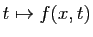 $ t\mapsto f(x,t)$