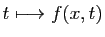 $ t\longmapsto f(x,t)$