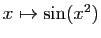 $ x\mapsto \sin(x^2)$
