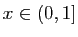 $ x\in(0,1]$