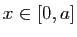 $ x\in [0,a]$