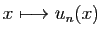 $ x\longmapsto u_n(x)$