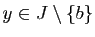 $ y\in J\setminus\{b\}$
