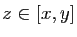 $ z\in [x,y]$