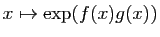 $ x\mapsto \exp(f(x)g(x))$