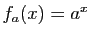 $ f_a(x)=a^x$