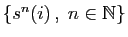 $ \{s^n(i) ,\;n\in\mathbb{N}\}$