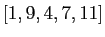 $ [1,9,4,7,11]$