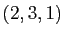$ (2,3,1)$