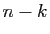 $ n-k$