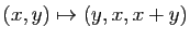 $ (x,y)\mapsto (y,x,x+y)$