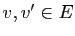 $ v,v'\in E$