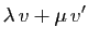 $\displaystyle \lambda v+\mu v'$