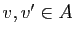 $ v,v'\in A$