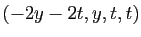 $ (-2y-2t,y,t,t)$