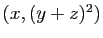 $ (x,(y+z)^2)$