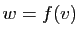$ w=f(v)$