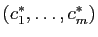$ (c^*_1,\ldots,c^*_m)$