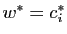 $ w^*=c^*_i$