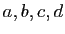 $ a,b,c,d$