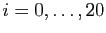 $ i=0,\ldots,20$