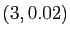 $ (3,0.02)$