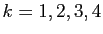 $ k=1,2,3,4$