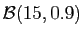 $ {\cal B}(15,0.9)$