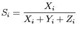 $\displaystyle S_i=\frac{X_i}{X_i+Y_i+Z_i}$