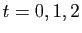 $ t=0,1,2$