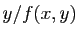 $ y/f(x,y)$