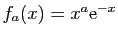 $ f_a(x) = x^a\mathrm{e}^{-x}$