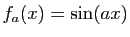 $ f_a(x)=\sin(ax)$