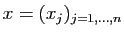 $ x=(x_j)_{j=1,\ldots,n}$