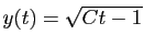 $ y(t) = \sqrt{Ct-1}$