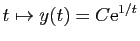 $ t\mapsto
y(t)=C \mathrm{e}^{1/t}$