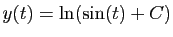 $ y(t) = \ln(\sin(t)+C)$