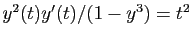 $ y^2(t)y'(t)/(1-y^3)=t^2$