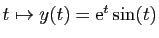 $ t\mapsto y(t)=\mathrm{e}^{t}\sin(t)$