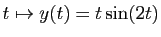 $ t\mapsto y(t)=t\sin(2t)$